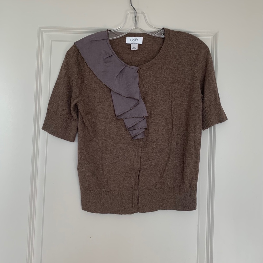 LOFT RUFFLE CARDIGAN